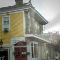 Quarter Scene Restaurant Ghost on the Balcony and neighboring roof, ghpst photo by Frank Paglesi.