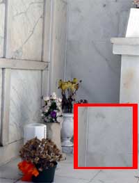 ghost face in St. Louis cemetery No.3 phot from Heidi Clemmons.